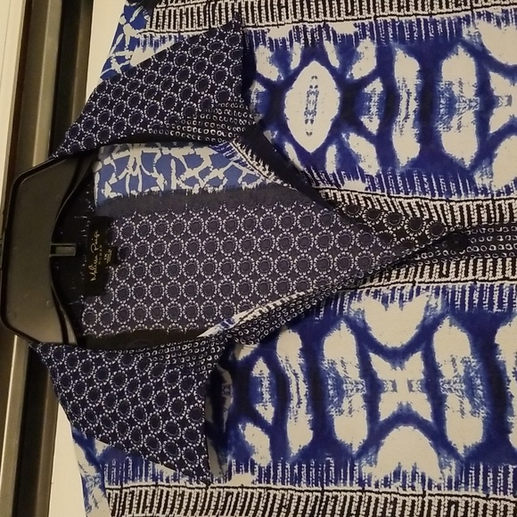 Melissa Paige Blouse/Tunic size 1X, multi blue colors - Picture 3 of 9